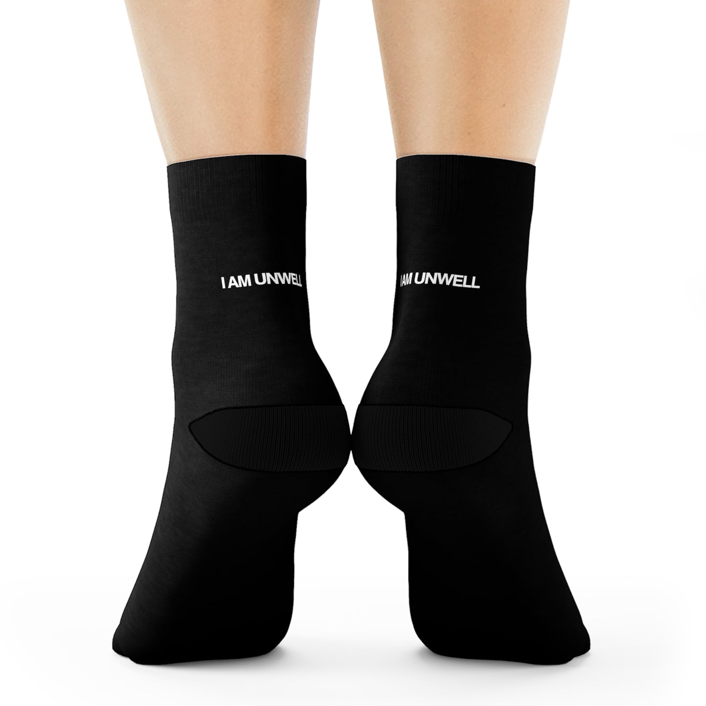 'I AM UNWELL' - Black Crew Socks